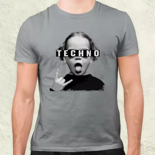 Techno lány férfi póló