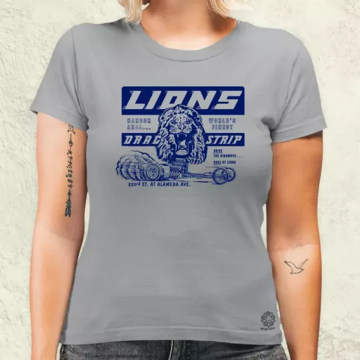 Lions Drag Strip kék női póló