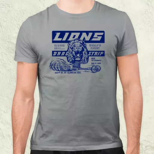 Lions Drag Strip kék férfi póló
