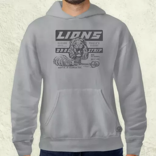 Lions Drag Strip szürke férfi pulóver