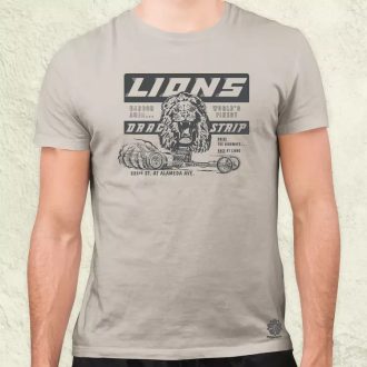 Lions Drag Strip szürke férfi póló