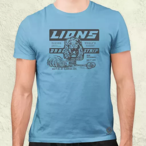 Lions Drag Strip szürke férfi póló