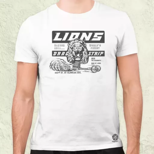 Lions Drag Strip szürke férfi póló