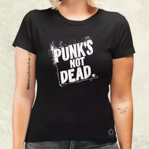 PUNK'S NOT DEAD fehér női póló