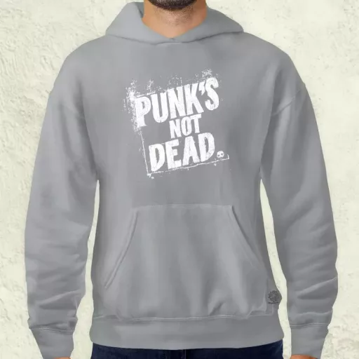PUNK'S NOT DEAD fehér férfi pulóver