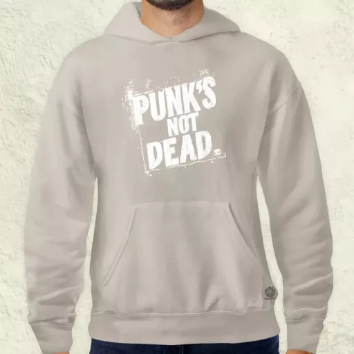 PUNK'S NOT DEAD fehér férfi pulóver