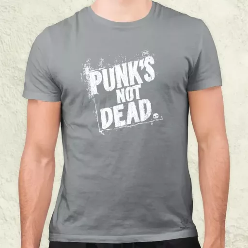 PUNK'S NOT DEAD fehér férfi póló