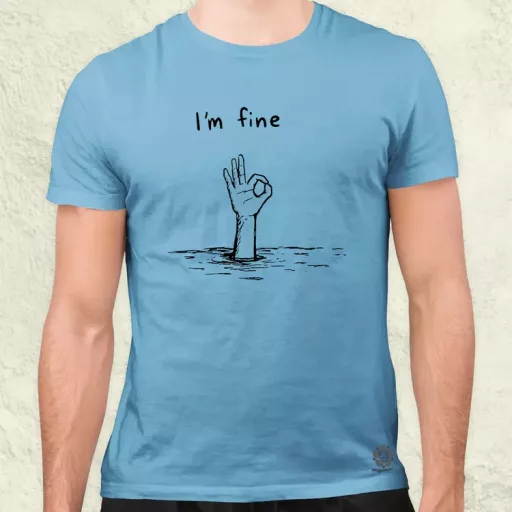 I'm fine jel férfi póló