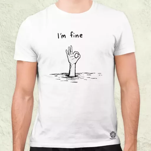 I'm fine jel férfi póló