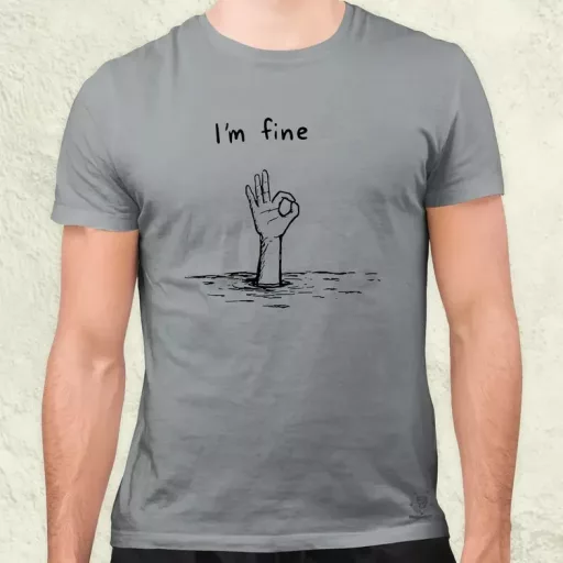 I'm fine jel férfi póló