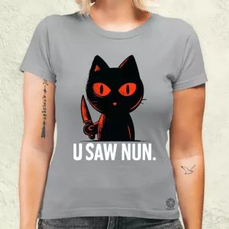 U saw nun fekete női póló
