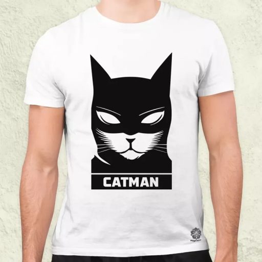 Catman fekete férfi póló