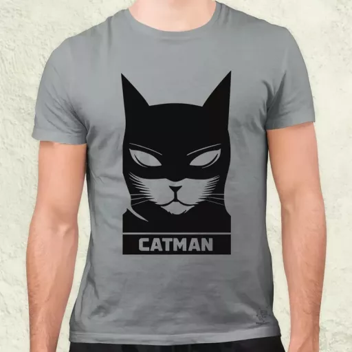 Catman fekete férfi póló