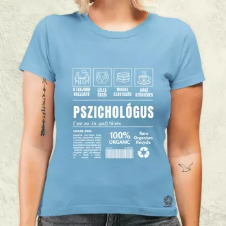 Pszichológus összetevői fehér női póló