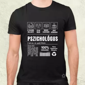 Pszichológus összetevői fehér férfi póló