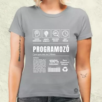 Programozó összetevői fehér női póló