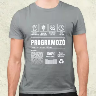 Programozó összetevői fehér férfi póló