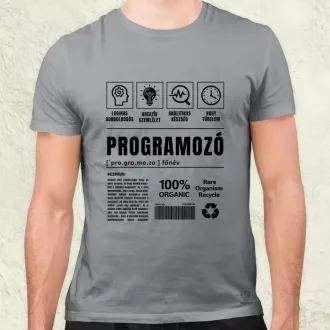 Programozó összetevői fekete férfi póló