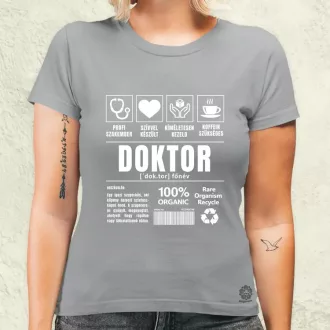 Doktor összetevői fehér női póló