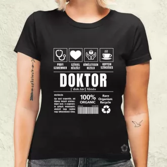 Doktor összetevői fehér női póló