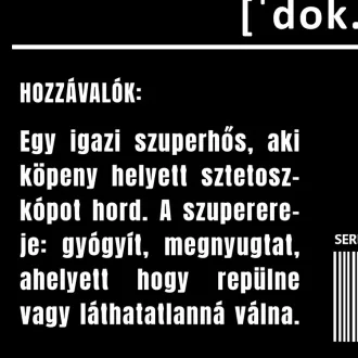 Doktor összetevői fehér férfi póló