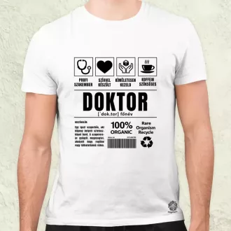 Doktor összetevői fekete férfi póló