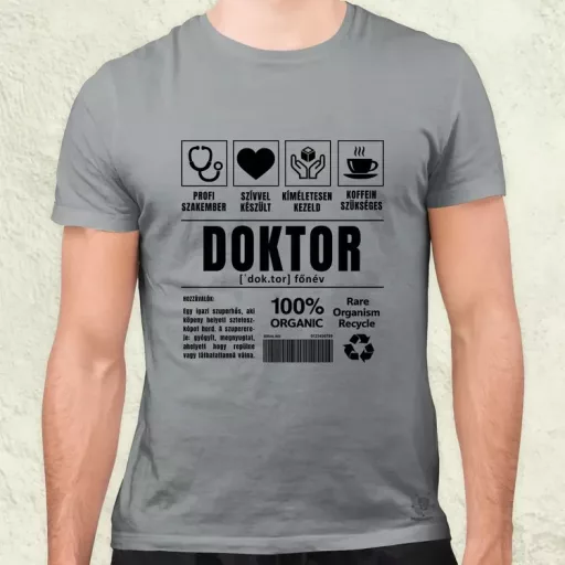 Doktor összetevői fekete férfi póló