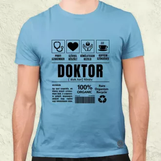 Doktor összetevői fekete férfi póló