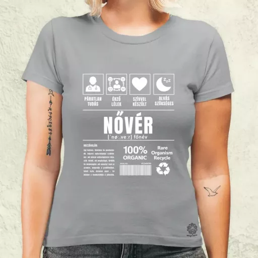 Nővér összetevői fehér női póló