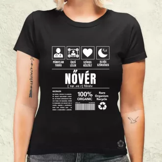 Nővér összetevői fehér női póló