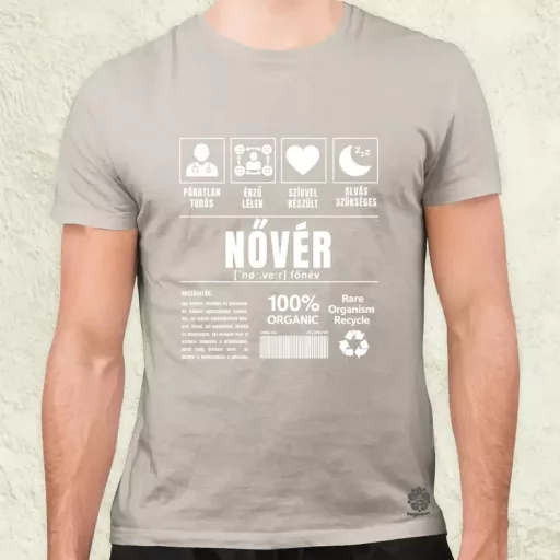 Nővér összetevői fehér férfi póló