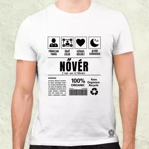 Nővér összetevői fekete férfi póló
