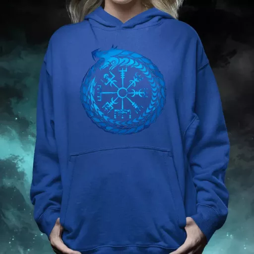 Jormungandr Vegvisir rúna női pulóver