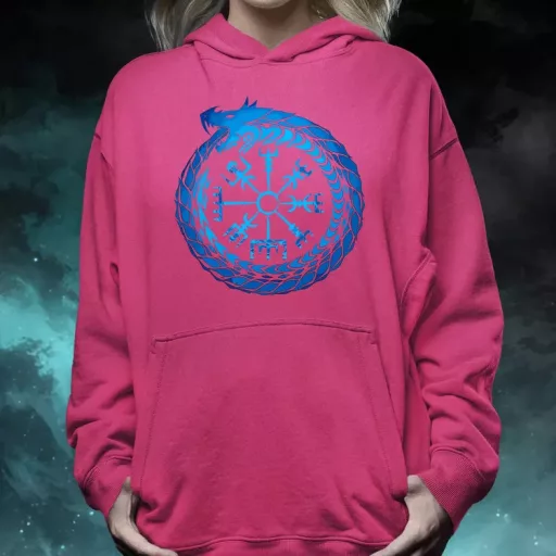 Jormungandr Vegvisir rúna női pulóver