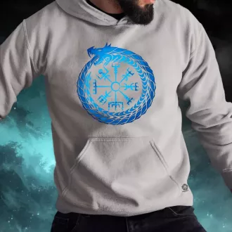 Jormungandr Vegvisir rúna férfi pulóver