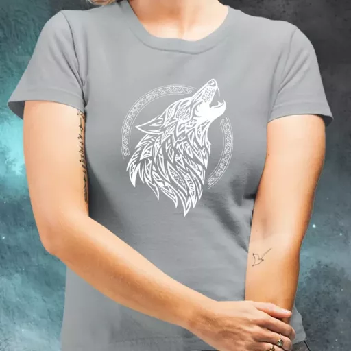 Rúna Fenrir fehér női póló