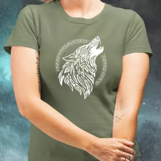 Rúna Fenrir fehér női póló