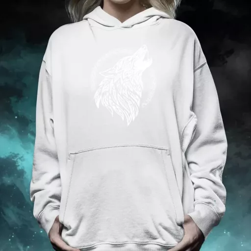 Rúna Fenrir fehér női pulóver