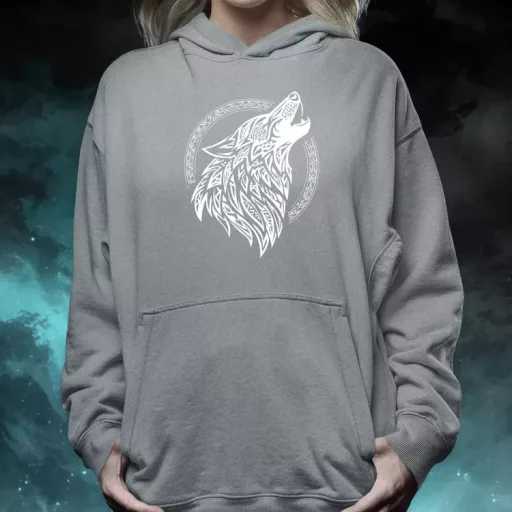 Rúna Fenrir fehér női pulóver