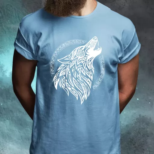 Rúna Fenrir fehér férfi póló