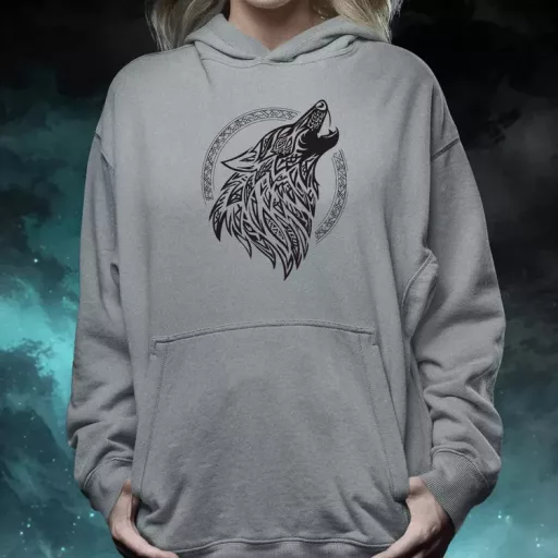 Rúna Fenrir fekete női pulóver