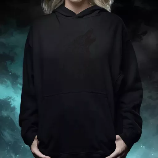 Rúna Fenrir fekete női pulóver
