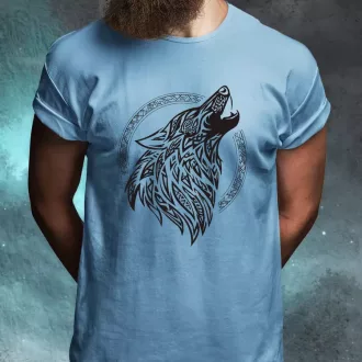 Rúna Fenrir fekete férfi póló