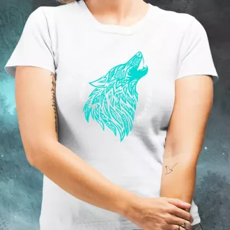 Rúna Fenrir türkiz női póló