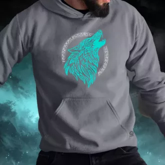 Rúna Fenrir türkiz férfi pulóver