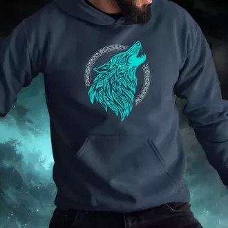 Rúna Fenrir türkiz férfi pulóver