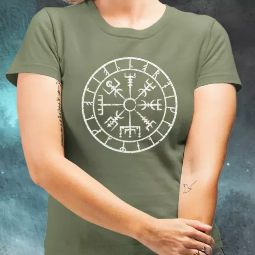 Vegvísir fehér női póló