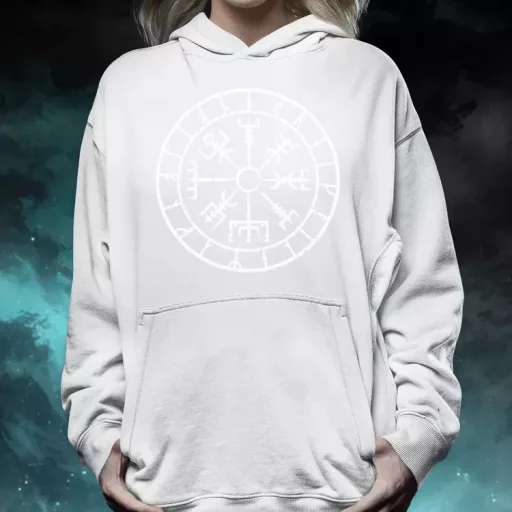 Vegvísir fehér női pulóver