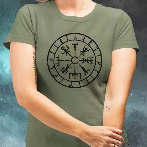 Vegvísir fekete női póló