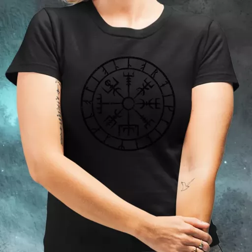 Vegvísir fekete női póló